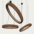 Modern Wooden Ring Pendant Lights With LED Glow Hanging In Contemporary Space