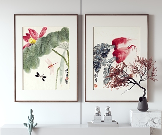 New Chinese-style Plant Painting Hanging Painting Decorative Painting 3d model