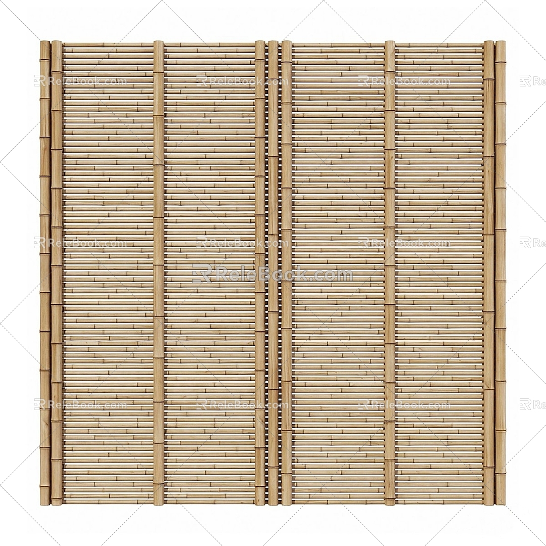 New Chinese Partition Screen Bamboo Screen 3d model