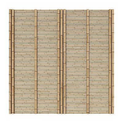 Bamboo Room Divider With Slatted Design And Natural Texture For Home Decor 3d model