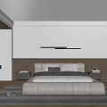 Modern Minimalist Bedroom Interior With Platform Bed Wooden Nightstands And Wall Mounted Lighting