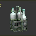 Metal Wine Rack With Wooden Handle Holding Three Silver Bottles For Home Use