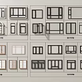 Various Casement Windows Designs With Different Frame Styles And Color Options 3d model