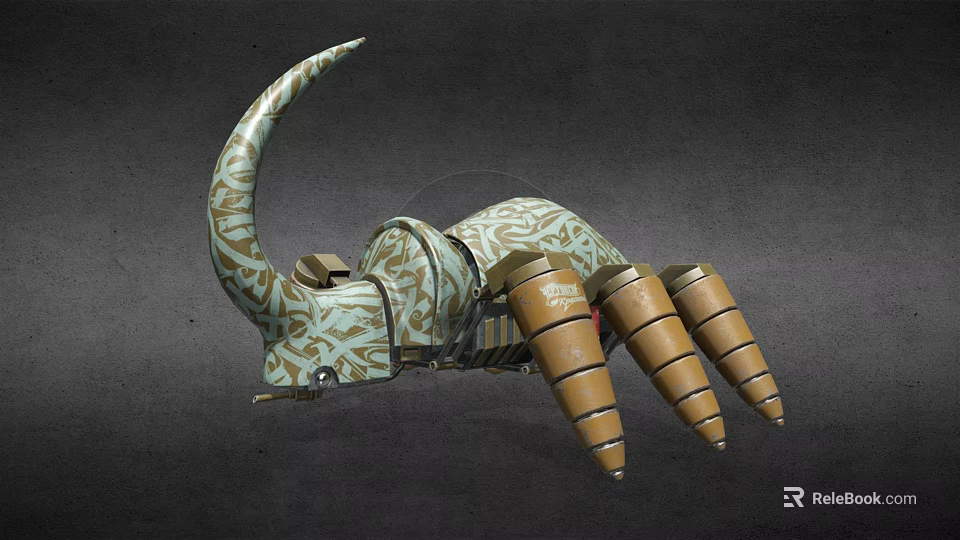 Animal Shaped Electric Toy With Intricate Patterned Horn And Conical Claws 3d model 