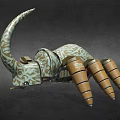 Animal Shaped Electric Toy With Intricate Patterned Horn And Conical Claws