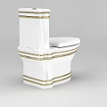 Elegant White Toilet Design With Gold Accent Lines And Modern Style