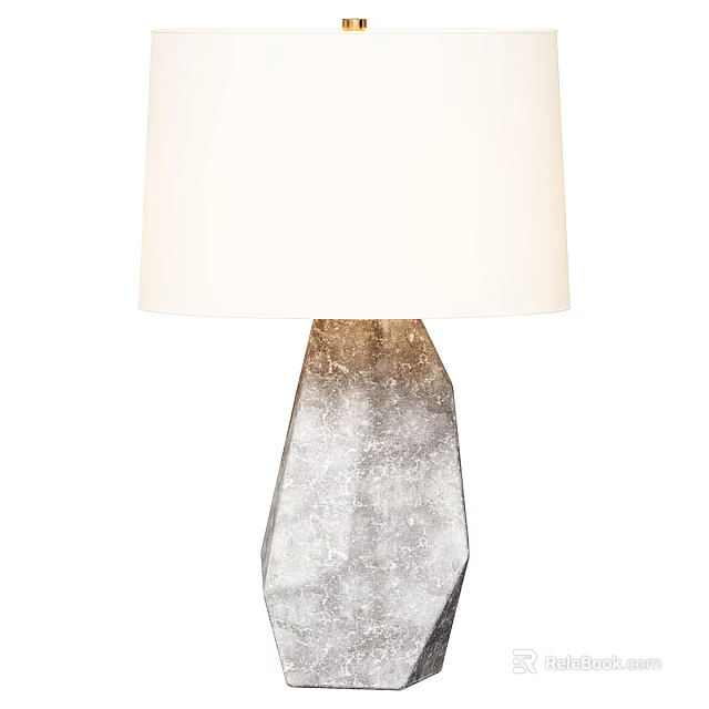Modern Table Lamp With White Cylindrical Lampsh 3d model 