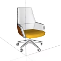 Modern Beige Leather Office Chair With Armrests Swivel Design And Metal Base