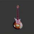 Stylish Electric Guitar With Sunburst Finish And Decorative Design For Home Use