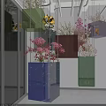 Colorful Hanging Glass Vases with Fresh Flowers for Indoor Outdoor Garden Decor