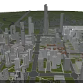 Aerial City Planning View Featuring High Rise Buildings River And Green Spaces