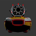 Vibrant Toy Speedboat With Yellow White Red Stripes And Large Engine