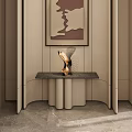 Elegant Modern Entryway Interior With Console Table Wall Art And Decorative Vase 3d model