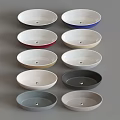 Modern White Oval Freestanding Bathtub With Chrome Faucet In Bathroom
