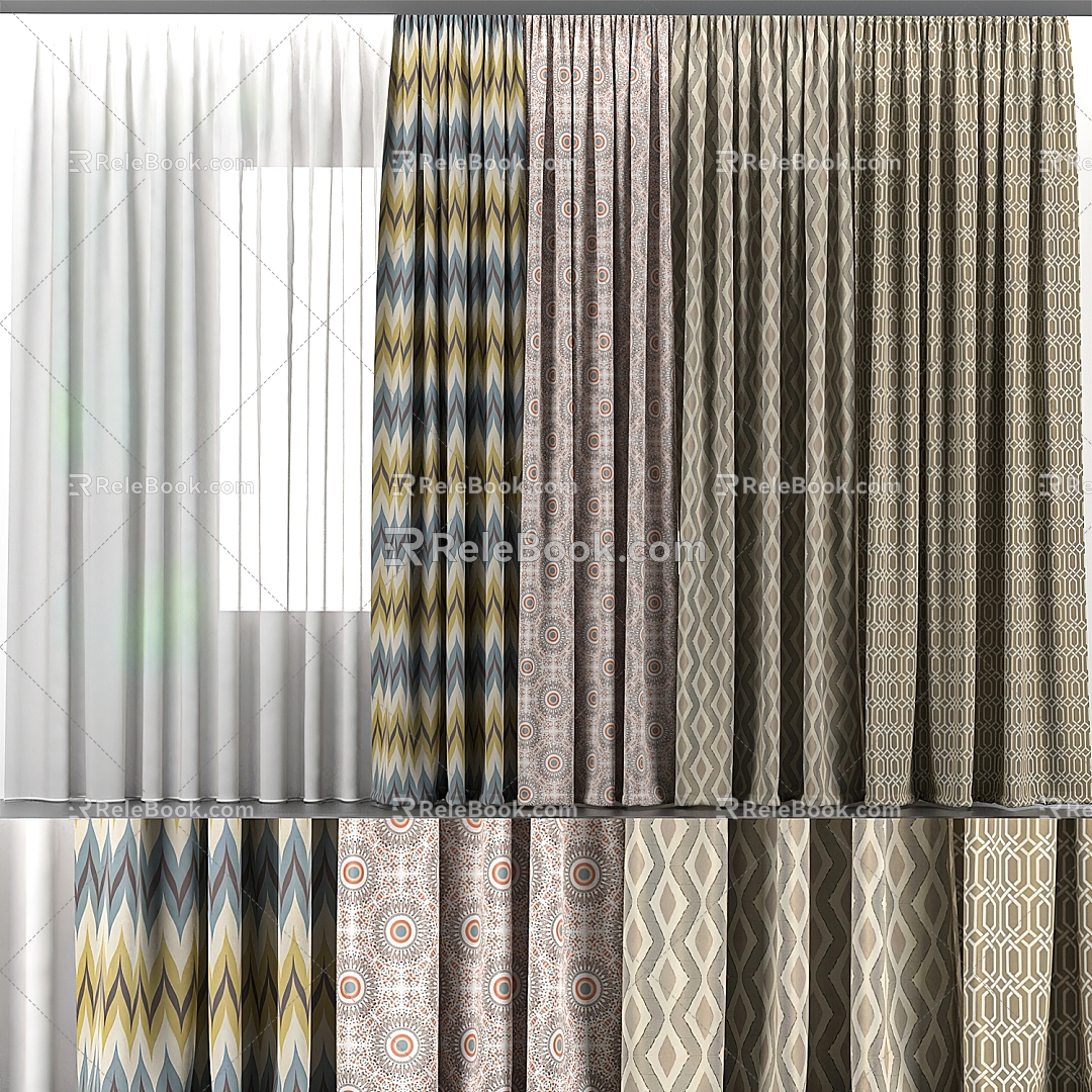 Fabric curtains 3d model