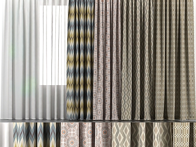 Fabric curtains 3d model