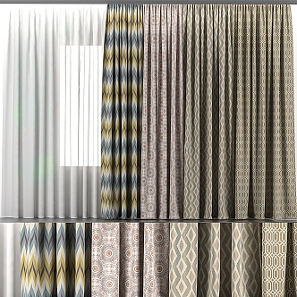 Fabric curtains 3d model