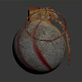 Hand Grenade With Red Stripes Metallic Surface And Fuse Ring Design