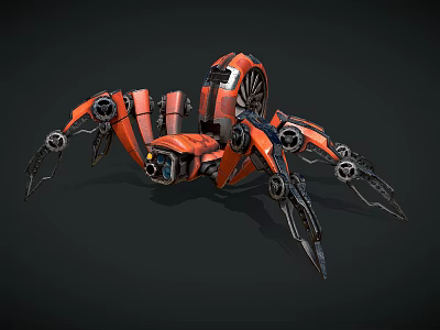 machine spider machine monster robot sci-fi weapon 3d model