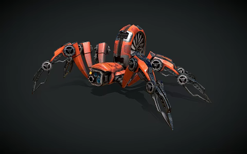 machine spider machine monster robot sci-fi weapon 3d model