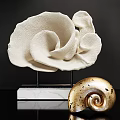 White Gold Coral And Shell Decorative Ornament Set For Home Decoration