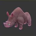 Adorable Pink Rhinoceros Stuffed Toy With Sparkling Details And Soft Texture