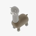 Adorable Llama Shaped Stool with Gray and Brown Soft Plush Design
