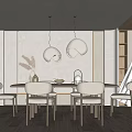 Quiet Restaurant Table Combination 3d model