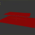 Simple Metal Frame Table Placed On Blue Mat With Smooth Surface And Stable Structure