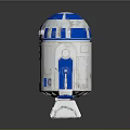 R2 D2 Robot Figure White And Blue Classic Design With Detailed Mechanical Parts