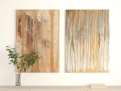 Hanging Painting Abstract Painting Decorative Painting Simple Painting 3d model