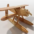Wooden Biplane Model With Detailed Wing Structure And Propeller Design 3d model
