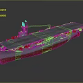 Aircraft Carrier Flight Deck With Island Superstructure Gray And Red Hull Design