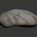 High Quality Natural White Stone Decorative Object with Green Veins and Polished Smooth Surface