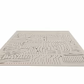Modern Square Rug With Black And White Geometric Texture Design For Home Decor