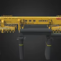 Yellow Bridge Erection Machine Heavy Equipment Working On Construction Site 3d model