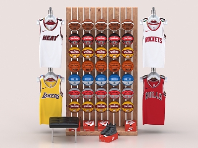 Commodity Rack Basketball Clothes Sports Shop Sports Shop Basketball Shop 3d model