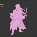 Traditional Blue And Gold Warrior Mage Figure With Headscarf Scimitar And Glowing Orb
