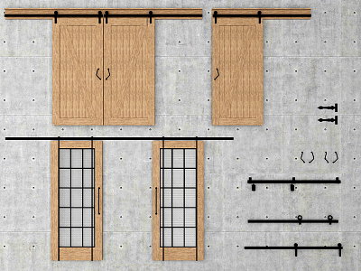 Modern Barn Door 3d model