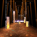 Engagement Congratulations US State Celebration With Illuminated Pillars Lighting Effects And Carpet Patterns