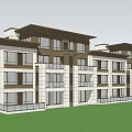 Modern Townhouse Exterior Design With Balconies Greenery And Entrance Walkway