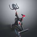 Modern Stationary Exercise Bike With Digital Display Red Seat And Sleek Design