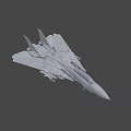 Fighter Jet Model with Gray Exterior Tail Number 4 and Detailed Cockpit Landing Gear Weapons