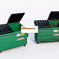 Public Facilities Green Trash Bins With Lids For Waste Disposal Management