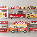 Colorful Mobile Food Carts With Various Designs For Selling Street Snacks