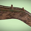 Chinese Style Stone Bridge With Arched Structure Decorative Railings And Posts 3d model