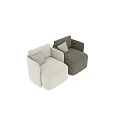 Modern Gray Fabric Accent Chair With Polka Dot Pillow And Comfortable Design
