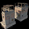 Old Shabby Brick Structures With Wooden Roofs And Small Broken Windows Doors