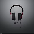 Over Ear Gaming Headphones With Built in Microphone And Red Accents