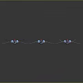 Three Blue Pink Toy Airplanes With Wings And Transparent Cockpits On Gray Gradient Background